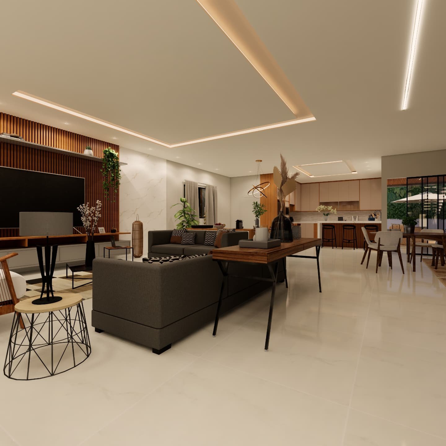 Detalhe do living da Residência SR